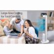 Arctic Air Tower+ Indoor Evaporative Cooler with Oscillating and Quiet Fan Function, White
