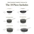 Chef Power Hard Anodized Nonstick Cookware Sets 10 Piece, Kitchen Induction Cooking Sets, Dishwasher Safe