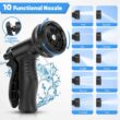 Itsonestep Garden Hose 50 FT, Metal Stainless Steel Water Hose with 10 Function Nozzles