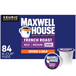 Maxwell House French Roast Dark Roast K-Cup Coffee Pods (84 ct Box)