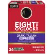 Eight O'Clock Coffee Dark Italian Espresso Roast Keurig Single-Serve K-Cup Pods, Dark Roast Coffee, 96 Count (4 Packs of 24)