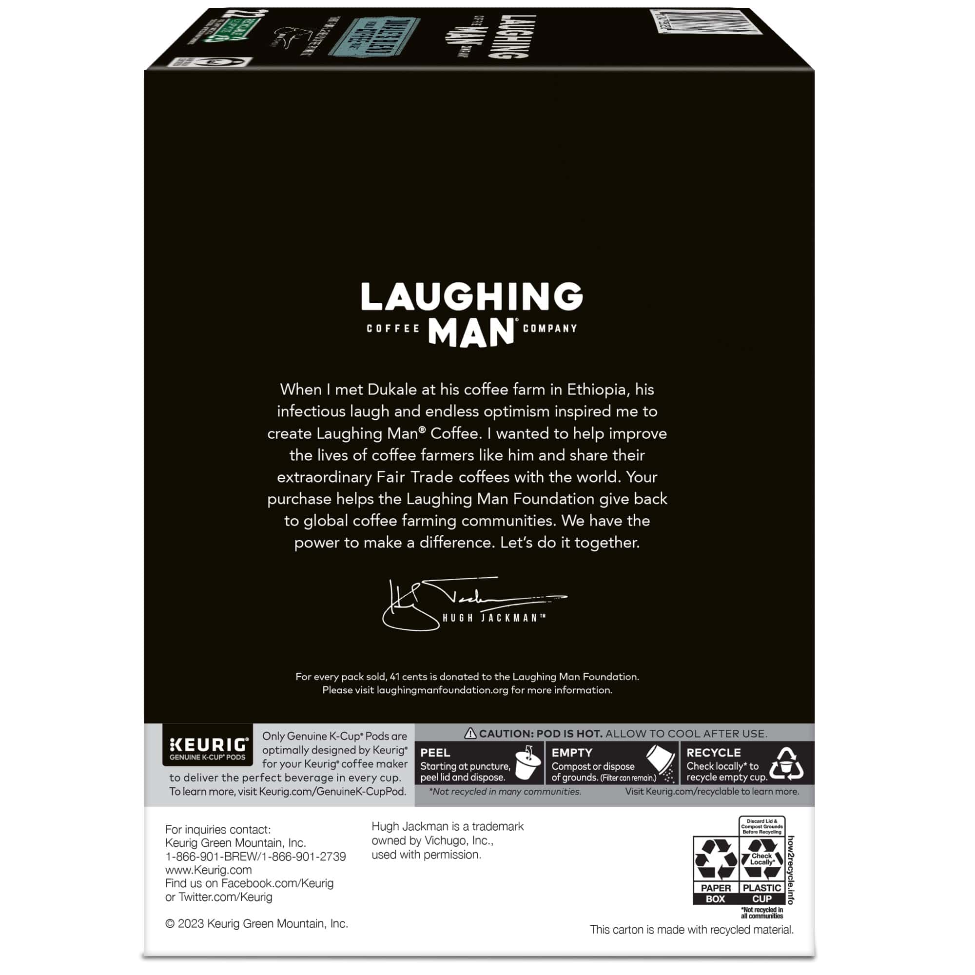Laughing Man Dukale's Blend Keurig Recyclable K-Cup Coffee Pods, 88 Count (4 Packs of 22) Laughing Man Dukale's Blend Keurig Recyclable K-Cup Coffee Pods, 88 Count (4 Packs of 22) - Image 2