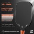 CZRR Pickleball Paddle, USA Pickleball Approved, 3K Raw Carbon Fiber Surface (CFS) High Grit & Spin, 16MM-1PC