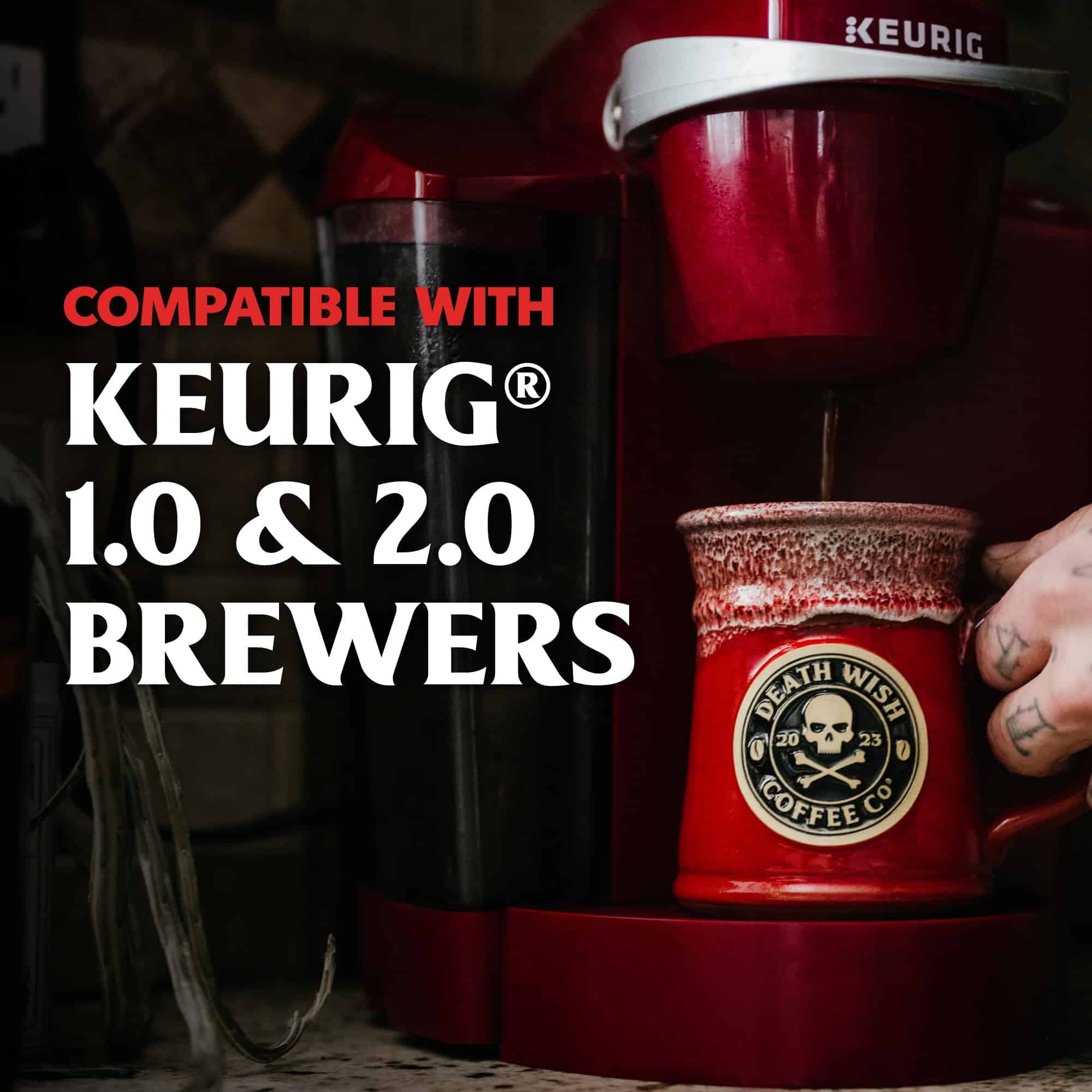 Death Wish Coffee Co. Medium Roast Single Serve Pods - Extra Kick of Caffeine - Lighter Blend of Bold Arabica & Robusta Beans (50 Count) Death Wish Coffee Co. Medium Roast Single Serve Pods - Extra Kick of Caffeine - Lighter Blend of Bold Arabica & Robusta Beans (50 Count) - Image 6