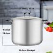 Cook N Home Water Bath Canner with Jar Rack & Glass Lid, Professional Stainless Steel Canning Pot 20 Quart