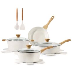 SENSARTE Nonstick Ceramic Cookware Set 13-Piece, Healthy Pots and Pans Set, Non-toxic Kitchen Cooking Set