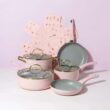 Paris Hilton Epic Nonstick Pots and Pans Set, Dishwasher Safe Cookware Set, 12-Piece, Pink