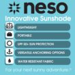 Neso Tents Grande Beach Tent, 7ft Tall, 9 x 9ft, Reinforced Corners and Cooler Pocket, Rainbow