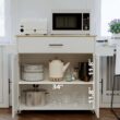 IRONCK Rolling Kitchen Island Table on Wheels, White
