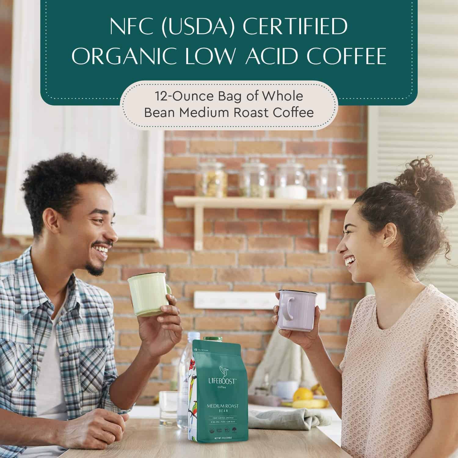 Lifeboost Coffee 3 Pack Medium Roast Whole Bean Coffee - Low Acid Single Origin USDA Organic Coffee - 12 Ounces Lifeboost Coffee 3 Pack Medium Roast Whole Bean Coffee - Low Acid Single Origin USDA Organic Coffee - 12 Ounces - Image 3
