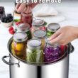 Cook N Home Water Bath Canner with Jar Rack & Glass Lid, Professional Stainless Steel Canning Pot 20 Quart