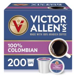 Victor Allen's Coffee Colombian, Medium Roast, 200 Count, Single Serve Coffee Pods for Keurig K-Cup Brewers
