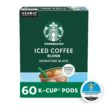 Starbucks K-Cup Coffee Pods, Medium Roast Iced Coffee Blend, Signature Black for Keurig Coffee Makers, 6 Boxes (60 Pods Total)