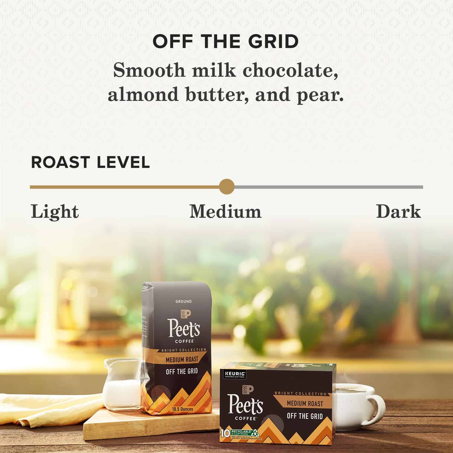 Peet's Coffee, Medium Roast K-Cup Coffee Pods for Keurig Coffee Machines - Off The Grid, 60 Count (6 Boxes of 10 K-Cup Pods) Peet's Coffee, Medium Roast K-Cup Coffee Pods for Keurig Coffee Machines - Off The Grid, 60 Count (6 Boxes of 10 K-Cup Pods) - Image 9