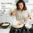 Bazova Ceramic Nonstick Cookware Set, Healthy, Non Toxic,17-Pieces Pots and Pans Set Removable Handles, Cream White