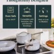 Caraway Nonstick Ceramic Cookware Set (12 Piece) Pots, Pans, 3 Lids and Kitchen Storage - Cream