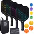 JoncAye Pickleball-Paddles-Set of 4 or 2 Rackets with Balls and Bag