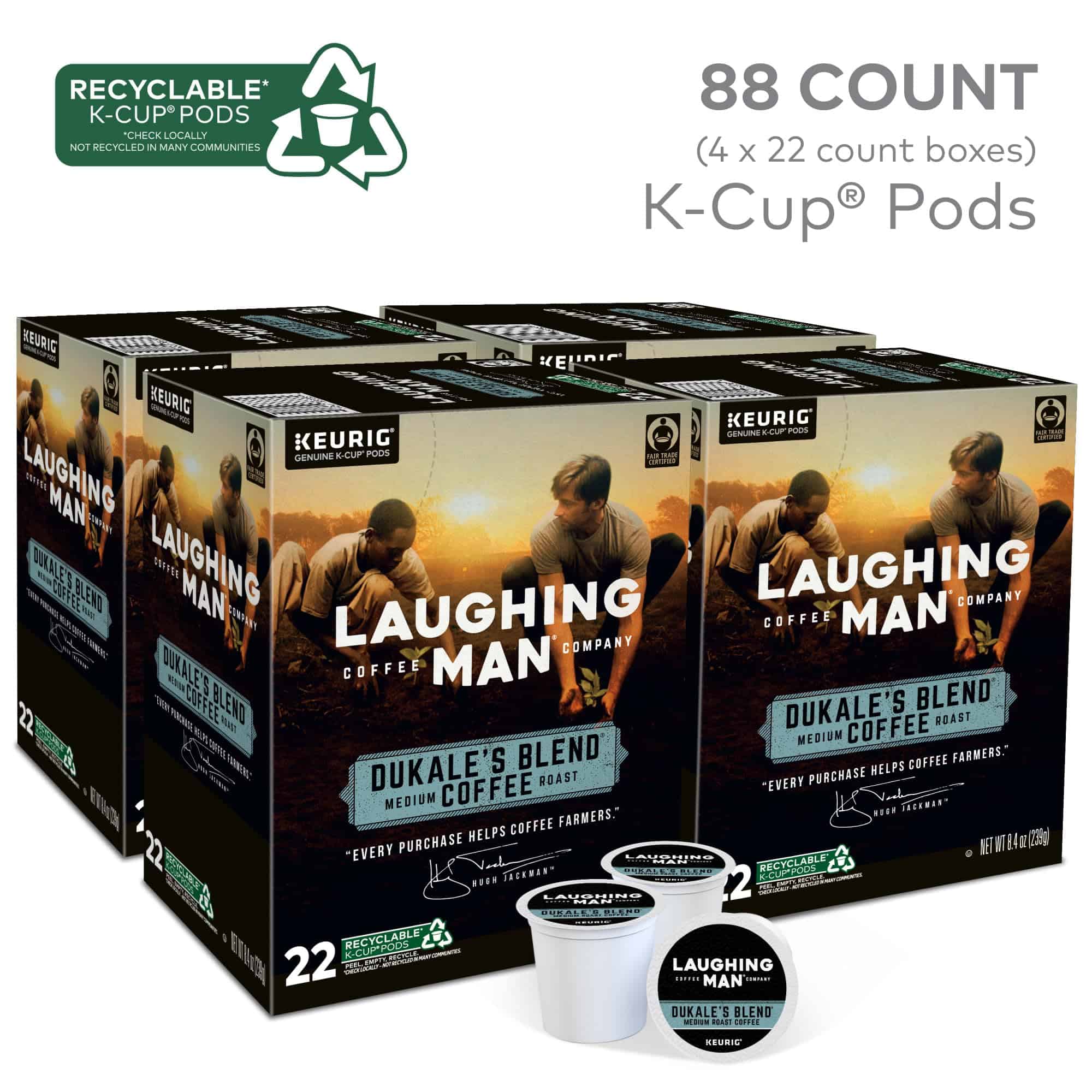 Laughing Man Dukale's Blend Keurig Recyclable K-Cup Coffee Pods, 88 Count (4 Packs of 22) Laughing Man Dukale's Blend Keurig Recyclable K-Cup Coffee Pods, 88 Count (4 Packs of 22) - Image 14