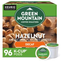 Green Mountain Coffee Roasters Hazelnut Decaf Coffee, Keurig Single-Serve K-Cup pods, Light Roast, 96 Count (4 Packs of 24)