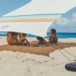 Neso Tents Grande Beach Tent, 7ft Tall, 9 x 9ft, Reinforced Corners and Cooler Pocket, Rainbow