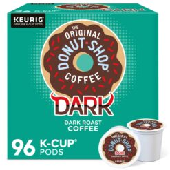 The Original Donut Shop Dark Coffee, Keurig Single-Serve K-Cup Pods, Dark Roast, 96 Count (4 Packs of 24)