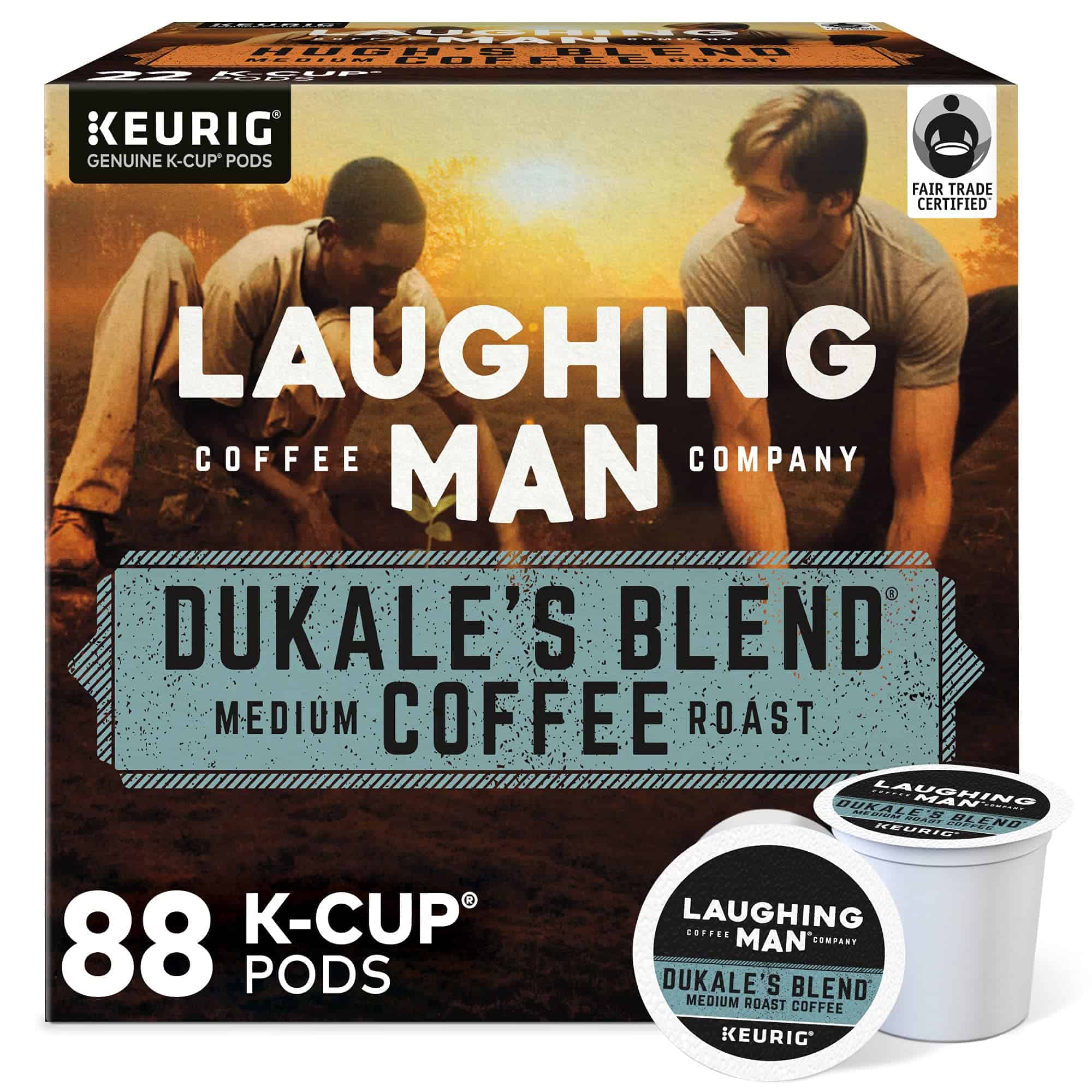 Laughing Man Dukale's Blend Keurig Recyclable K-Cup Coffee Pods, 88 Count (4 Packs of 22) Laughing Man Dukale's Blend Keurig Recyclable K-Cup Coffee Pods, 88 Count (4 Packs of 22)