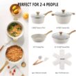 SENSARTE Nonstick Ceramic Cookware Set 13-Piece, Healthy Pots and Pans Set, Non-toxic Kitchen Cooking Set