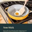 Caraway Nonstick Ceramic Cookware Set (12 Piece) Pots, Pans, 3 Lids and Kitchen Storage - Cream