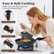 SODAY 15Pcs Pots and Pans Set Non Stick, Cookware Sets with Detachable Handle, Black