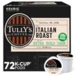 Tully's Coffee Italian Roast, Keurig Single-Serve K-Cup Pods, Dark Roast Coffee, 72 Count (6 Packs of 12)