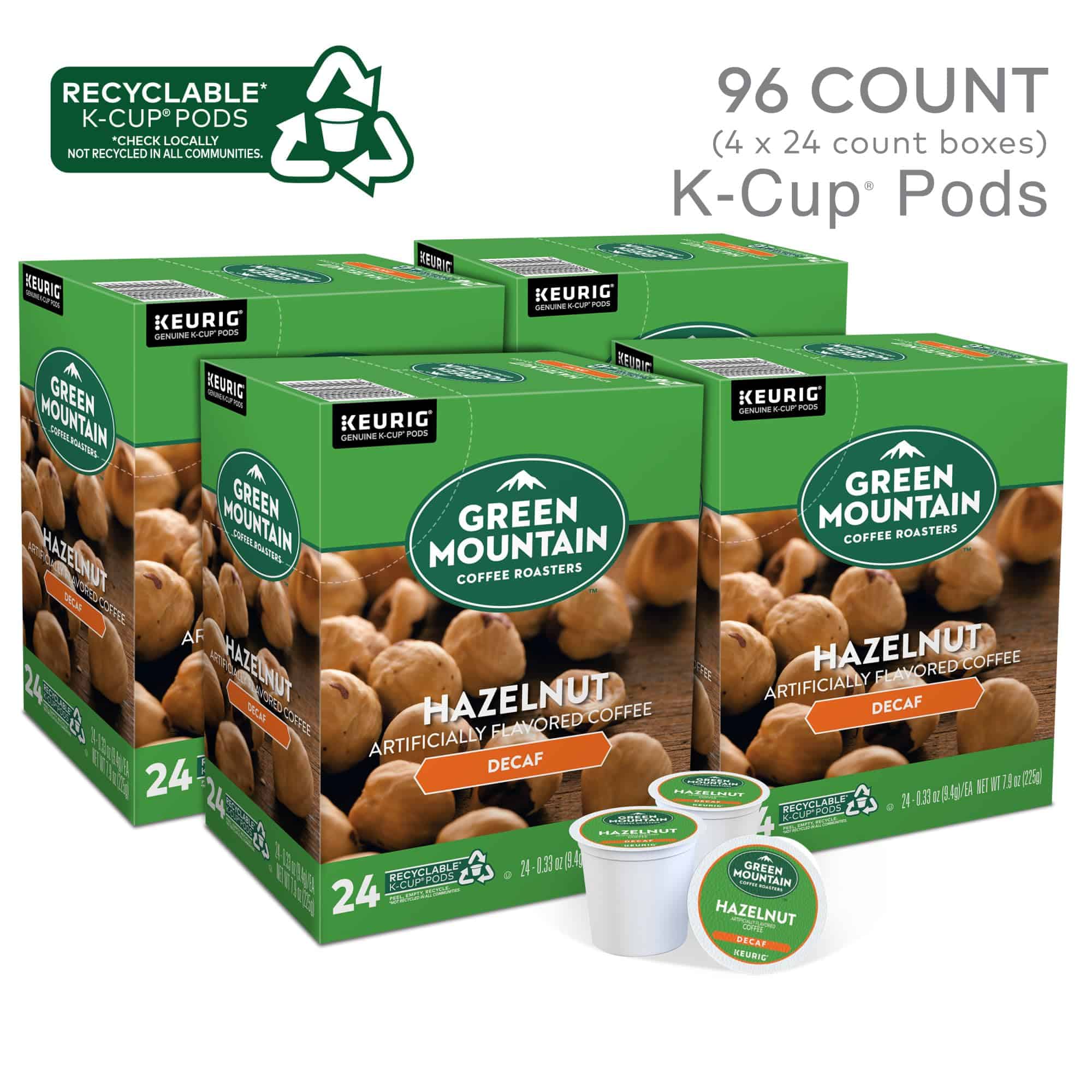 Green Mountain Coffee Roasters Hazelnut Decaf Coffee, Keurig Single-Serve K-Cup pods, Light Roast, 96 Count (4 Packs of 24) Green Mountain Coffee Roasters Hazelnut Decaf Coffee, Keurig Single-Serve K-Cup pods, Light Roast, 96 Count (4 Packs of 24) - Image 14