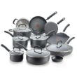 T-fal Ultimate Hard Anodized Nonstick Cookware Set 17 Piece, Oven Broiler Safe 400F, Lid Safe 350F