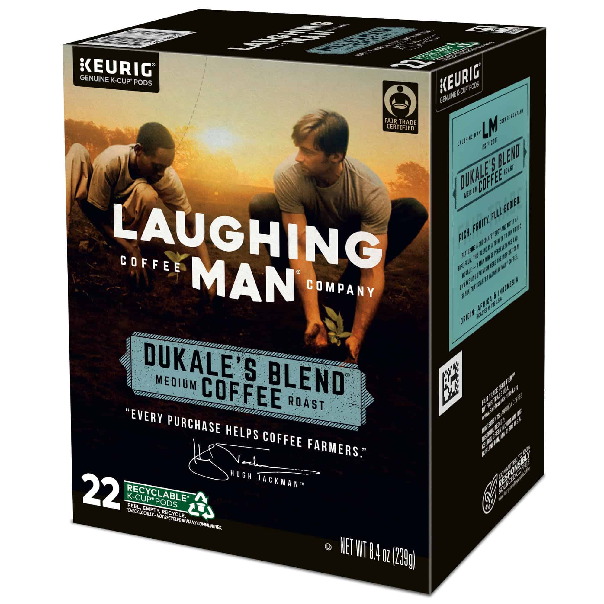Laughing Man Dukale's Blend Keurig Recyclable K-Cup Coffee Pods, 88 Count (4 Packs of 22) Laughing Man Dukale's Blend Keurig Recyclable K-Cup Coffee Pods, 88 Count (4 Packs of 22) - Image 3