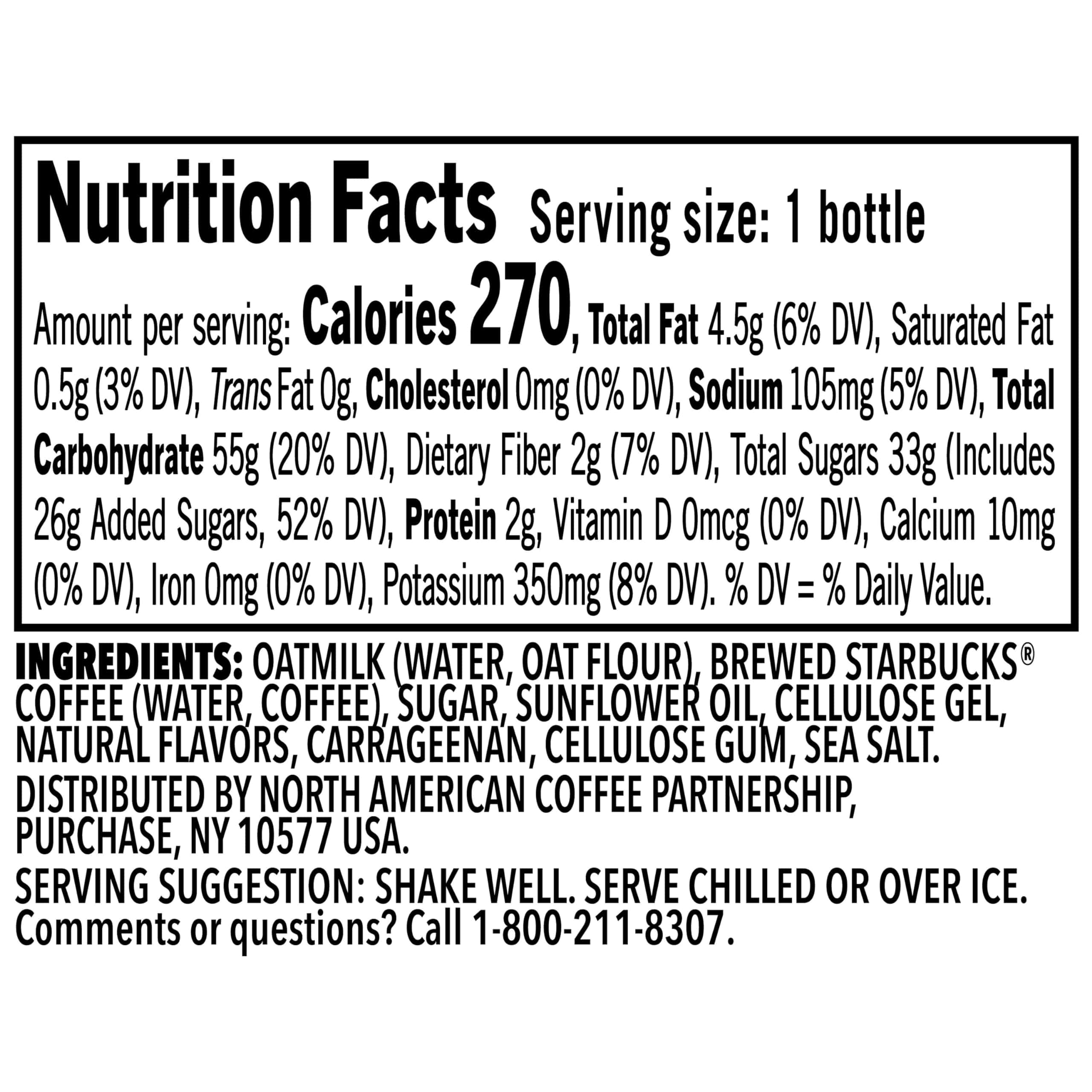 Starbucks Oatmilk Frappuccino, Coffee Drink, Caramel Waffle Cookie Oat Milk, 13.7 fl oz Bottles (12 Pack), Iced Coffee Starbucks Oatmilk Frappuccino, Coffee Drink, Caramel Waffle Cookie Oat Milk, 13.7 fl oz Bottles (12 Pack), Iced Coffee - Image 2