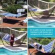 Sunnydaze Outdoor Quilted Fabric Hammock - Two-Person with Spreader Bars - Heavy-Duty 450-Pound Capacity - Catalina Beach