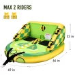 Maxkare Inflatable Towable Tube for Boating Waterskiing with EVA Foam Seat Pads, Towables for 1-2 Person-Green