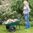 Marathon Yard Rover 2 Tire Wheelbarrow Utility Cart for Garden, Green