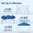 Summit Living 10x10ft Pop-up Canopy Tent Straight Legs Instant Canopy for Outside with Wheeled Bag - Blue