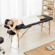 Renwick 84'' 2 Sections Adjustable Folding Massage Bed, Black