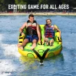 Maxkare Inflatable Towable Tube for Boating Waterskiing with EVA Foam Seat Pads, Towables for 1-2 Person-Green