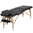 Renwick 84'' 2 Sections Adjustable Folding Massage Bed, Black