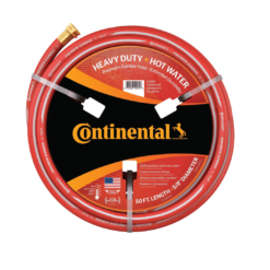 Continental Premium Garden Red Heavy Duty Hot Water Garden Hose, 5/8in Inside Diameter x 50ft Length