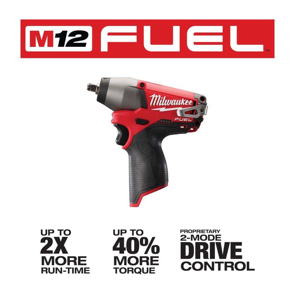 Milwaukee 2454-20 M12 FUEL 12V Lithium-Ion Brushless Cordless 3/8 in. Impact Wrench (Tool-Only) Milwaukee 2454-20 M12 FUEL 12V Lithium-Ion Brushless Cordless 3/8 in. Impact Wrench (Tool-Only) - Image 9