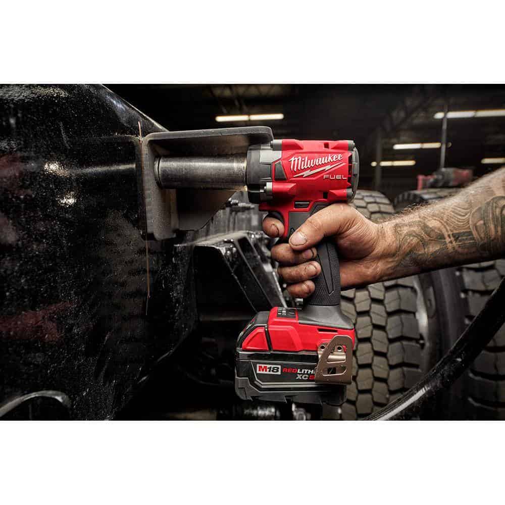 Milwaukee 2855P-20 M18 FUEL GEN-3 18V Lithium-Ion Brushless Cordless 1/2 in. Compact Impact Wrench with Pin Detent (Tool-Only) Milwaukee 2855P-20 M18 FUEL GEN-3 18V Lithium-Ion Brushless Cordless 1/2 in. Compact Impact Wrench with Pin Detent (Tool-Only) - Image 4