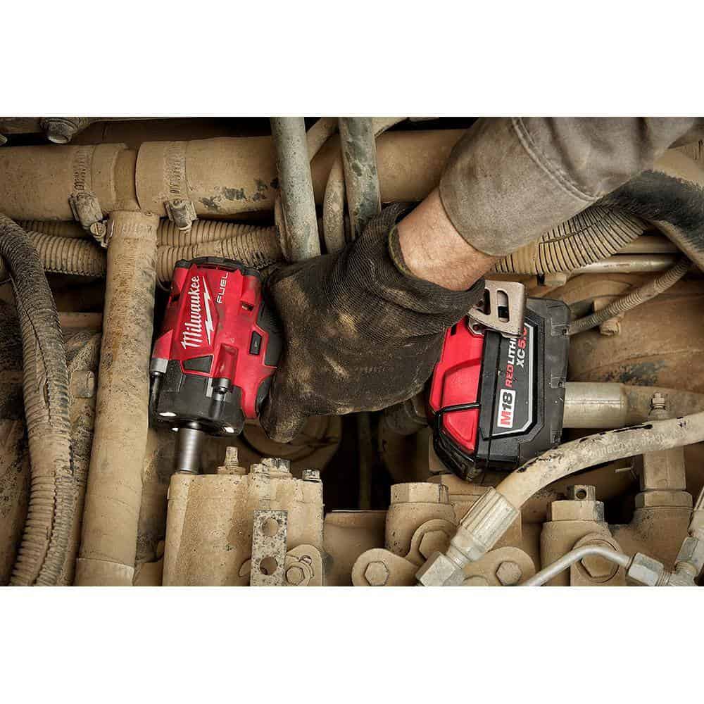 Milwaukee 2855P-20 M18 FUEL GEN-3 18V Lithium-Ion Brushless Cordless 1/2 in. Compact Impact Wrench with Pin Detent (Tool-Only) Milwaukee 2855P-20 M18 FUEL GEN-3 18V Lithium-Ion Brushless Cordless 1/2 in. Compact Impact Wrench with Pin Detent (Tool-Only) - Image 6