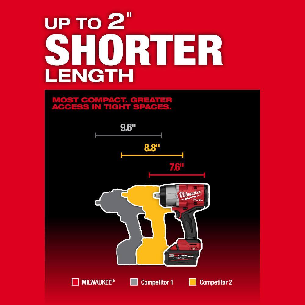 Milwaukee 2967-20 M18 FUEL 18V Lithium-Ion Brushless Cordless 1/2 in. Impact Wrench with Friction Ring (Tool-Only) Milwaukee 2967-20 M18 FUEL 18V Lithium-Ion Brushless Cordless 1/2 in. Impact Wrench with Friction Ring (Tool-Only) - Image 9