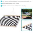 Sunnydaze 11-3/4 ft. Quilted Double Fabric 2-Person Hammock in Black and White