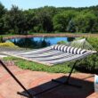 Sunnydaze 11-3/4 ft. Quilted Double Fabric 2-Person Hammock in Black and White