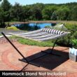 Sunnydaze 11-3/4 ft. Quilted Double Fabric 2-Person Hammock in Black and White