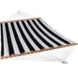 Sunnydaze 11-3/4 ft. Quilted Double Fabric 2-Person Hammock in Black and White